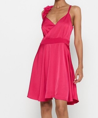 NEU! TWINSET ACTITUDE DESIGNER SATIN KLEID GR.M 36/38 NEU LP 199 