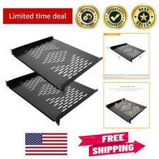 1U 16" Server Rack Shelf - Vented Durable Trays for Network Equipment Mounting