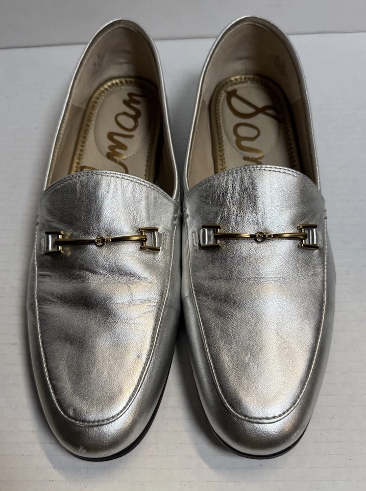 Mocasín Sam Edelman Plateado Loraine Cuero Bit Plano Talla 10M Foto 2 de 4