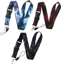 Lanyards for Keys ID Badges Men Women, 3 Pcs Cool Galaxy Neck Lanyards Keychain