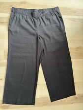 J. Jill Women's Linen Size L Graphite Gray Full-Leg Crop Pant Wide Leg NWT