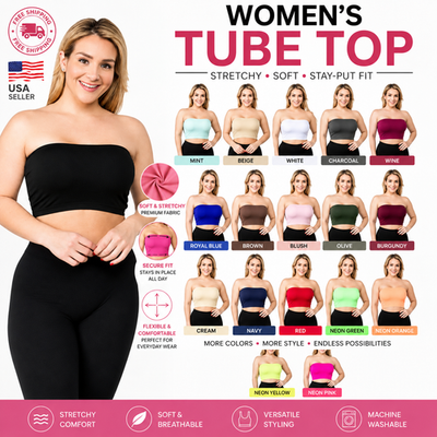 #ad Women Seamless Layering Tube Top Bandeau Layering Bra Top Spandex Plus Size $7.50
