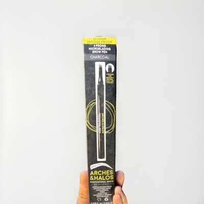 Arches & Halos 4 Prong Microblading Brow Pen Charcoal Smudge Proof Vegan
