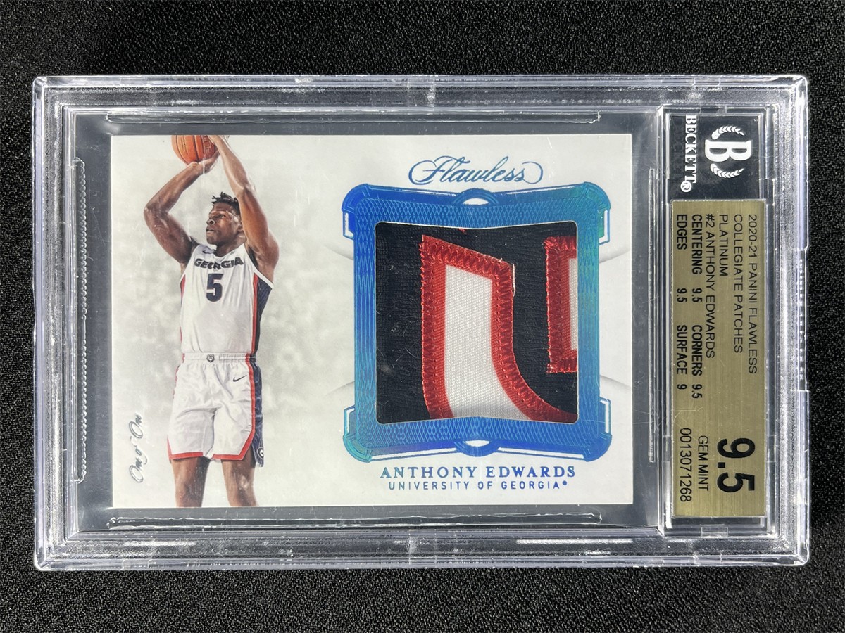 One Of One 1/1 2020-21 Panini Flawless Anthony Edwards RC Patch Platinum BGS 9.5