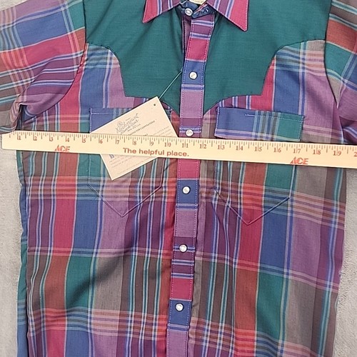Vintage Rockmount Ranch Wear Shirt Mens Small Neck Size 15 Pealt Snap Western - Picture 8 of 9
