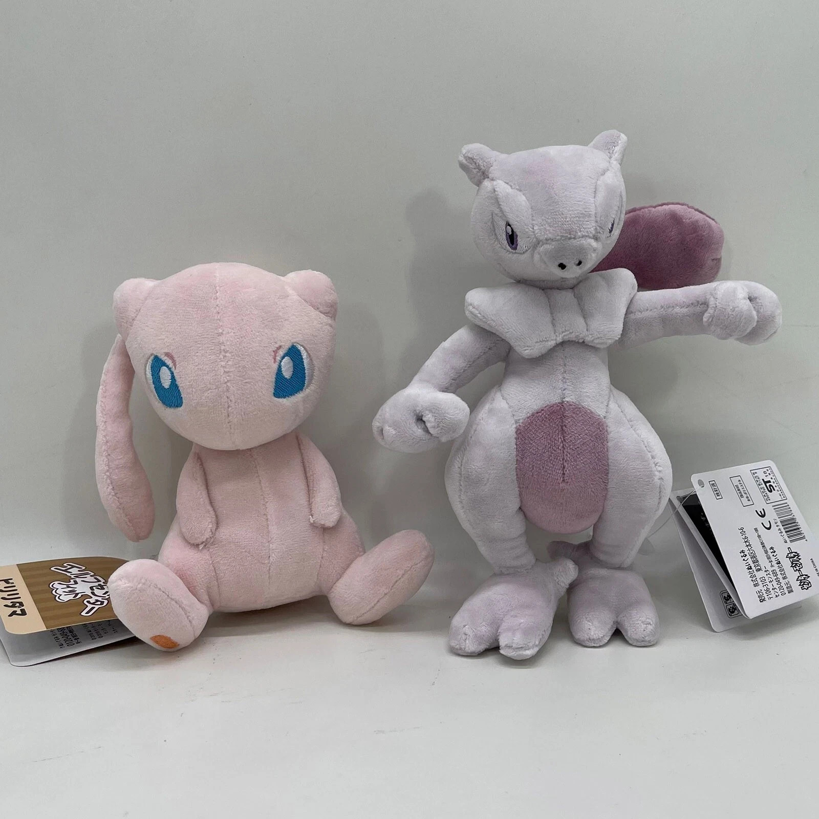 2X Mew & Mewtwo Plush Soft Toy Doll Stuffed Animal Teddy 7"&5"