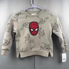 Spiderman Sweatshirt Marvel Grey Red Kids Size 4T Embroidered NWT New w/tags