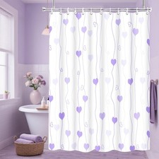 Valentines Shower Curtains for Bathroom, Heart Love Valentines Day Bathroom D...