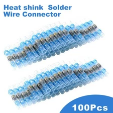 100PCS Waterproof Solder Heat Shrink Seal Sleeve Wire Butt Splice Connectors Kit