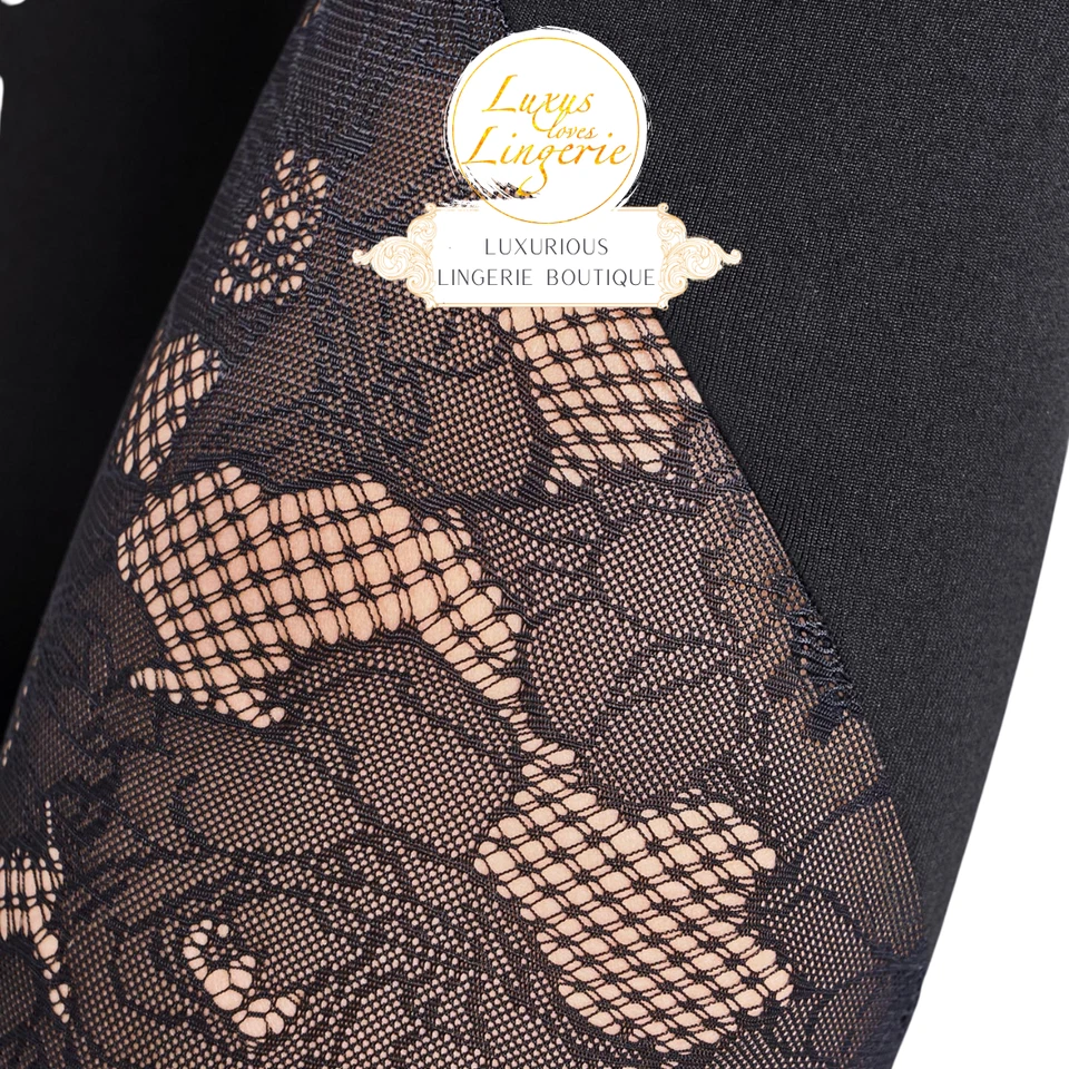 Parfait Coupe Dentelle Legging By Wolford M Noir Pantalon Avec Dentelle Détails - Photo 2/3
