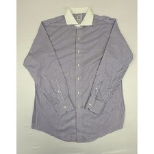 Brooks Brothers Regent Fit Purple White Stripe Non Iron Dress Shirt 16 33 Mens
