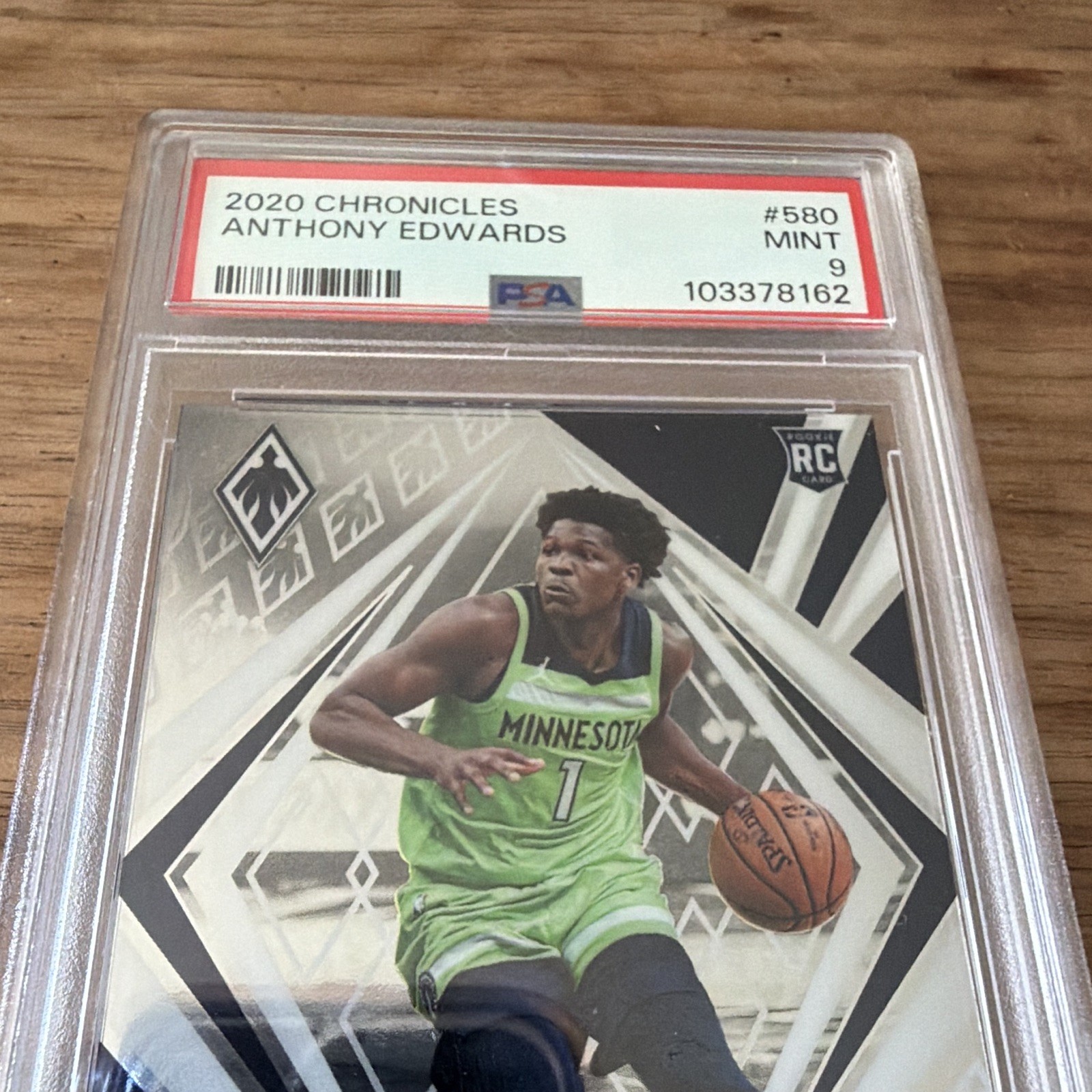 Panini 2020-21 Chronicles Phoenix Anthony Edwards RC #580 PSA 9 Timberwolves view 2