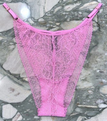 NEW Victoria Secret Very Sexy Square Ring String Lace Brazilian Carnival Pink XL