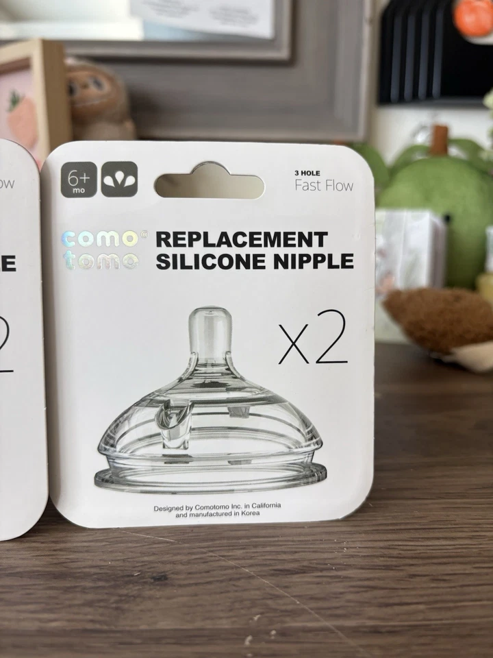 Paquete de 3 paquetes de pezones para botellas Comotomo Foto 4 de 4