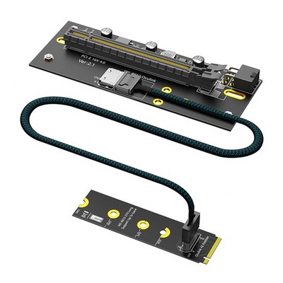 PCIe 4.0 x16 to M.2 NVMe Riser Extension Cable For 2280 Size M.2 NVMe SSD
