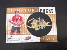 2014-15 Upper Deck Trilogy Stan Mikita Signature Puck Auto Autograph RARE HOF