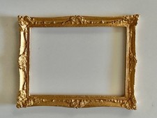 dollhouse doll house miniature PICTURE ELEGANT GOLD FRAME 1 7/8  X 2 3/8  