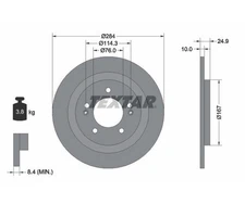 2pcs Brake Disc PRO TEXTAR 92239103 for Hyundai i40