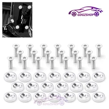 20pcs Silver Aluminum Fender Bumper Washer & M6 Bolts Engine Bay Dress Up Kit