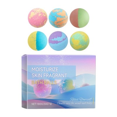 Bath Bombs Gift Set 6pcs Bubble Bathbombs with Natural Organic Ingredients！
