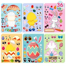 36 Sheets Easter Craft Stickers for Kids - Make Your Own Stickers for Easter ...