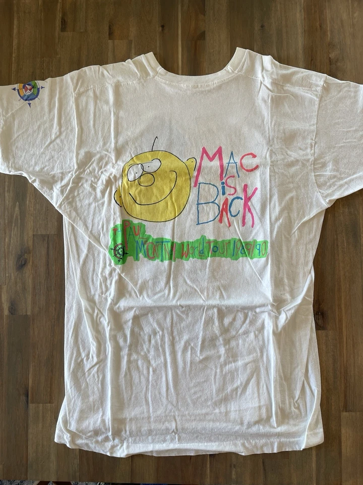 Paul McCartney Mac Is Back 89-90 世界巡回赛复古 T 恤 80 年代白色 XXL 状况极佳 — 第 4/4 张图片