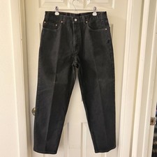 Levis 550 Relaxed Fit Jeans Mens 38x32 Black Denim Made in USA Vintage Cotton