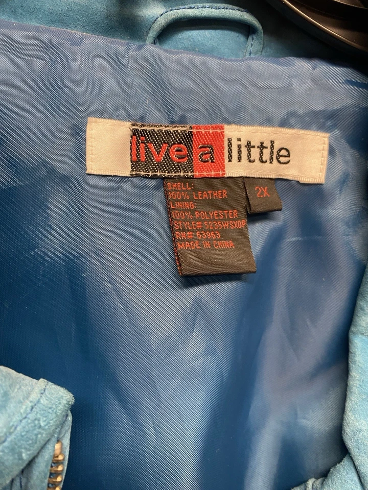 Live A Little Blue Suede Coat Size 2x - Image 3 of 4