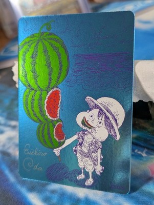 One Piece Natsucomi Metakira Watermelon Promo Card Oda Monkey F. Luffy US Seller
