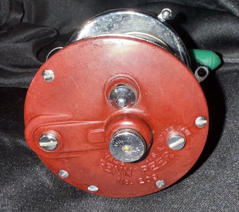 Penn Reels Peer 209 Fishing Reel - Red with White Handle VTG. GMHRS TO FIND LOOK