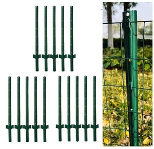 4 Feet Metal Fence Post Green, Pack of 15, for 36 Inch High Garden Welded Wir...