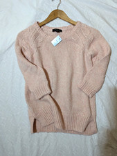 Ann Taylor Pink Cable Knit Scoop Neck Sweater...