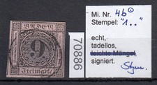 AD Baden 1851, Mich. No.: 4 B Stamped Certified Excellent Condition