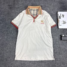 Burberry London Polo Shirt XXL White Nova Check Collar Knight Cotton