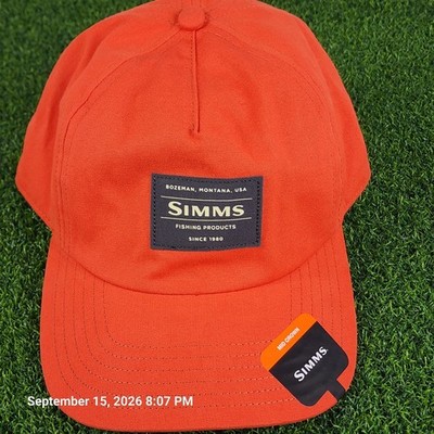 Simms Fishing Snapback Hat Cap Orange Mid-crown New Tag Fly Fishing Boseman 