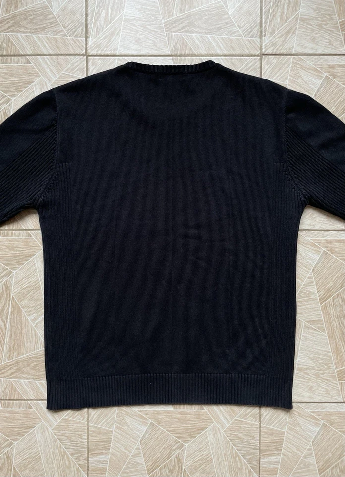 Suéter Cuello Redondo XL Negro Raro Vintage Años 90 Diseñador Italia Giorgio Armani Logo Foto 4 de 4