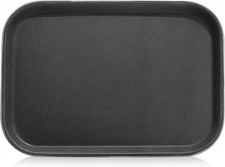 Foodservice 24852 Non-Slip Restaurant Tray – 10"x14" Black Plastic