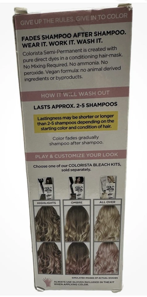 Color de cabello semipermanente L'Oreal Soft Pink 300 Colorista #SOFTPINK300 - Nuevo Foto 3 de 3