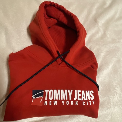 Tommy Hilfiger Jeans Hoodie Kapuzenpullover Pullover Gr. L rot Top