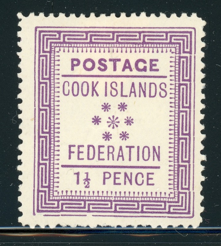 COOK ISLANDS MH Selections: Scott #6 1½p Violet WHITE PAPER 1892 CV$50+