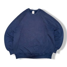 VTG 80's Jerzees Crewneck Sweatshirt Navy Blue Made in USA Mens Size XL Blank