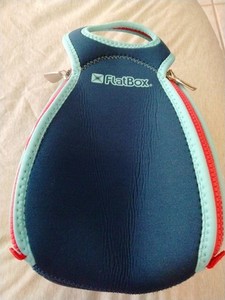 FlatBox 2-in-1 Neoprene Washable Insulated Lunch Bag & Placemat- Light/Dark Blue