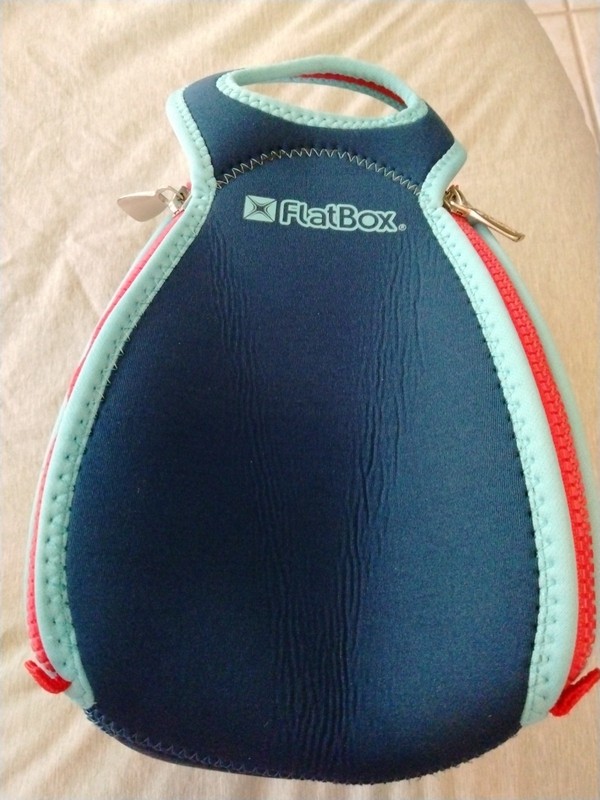 FlatBox 2-in-1 Neoprene Washable Insulated Lunch Bag & Placemat- Light/Dark Blue
