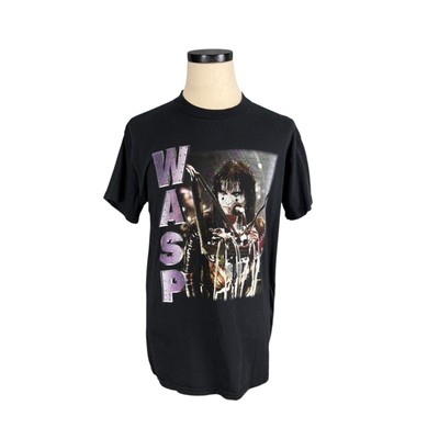 Vintage 90s W.A.S.P. Band Graphic T-Shirt Delta Pro Weight Black Short Sleeve M