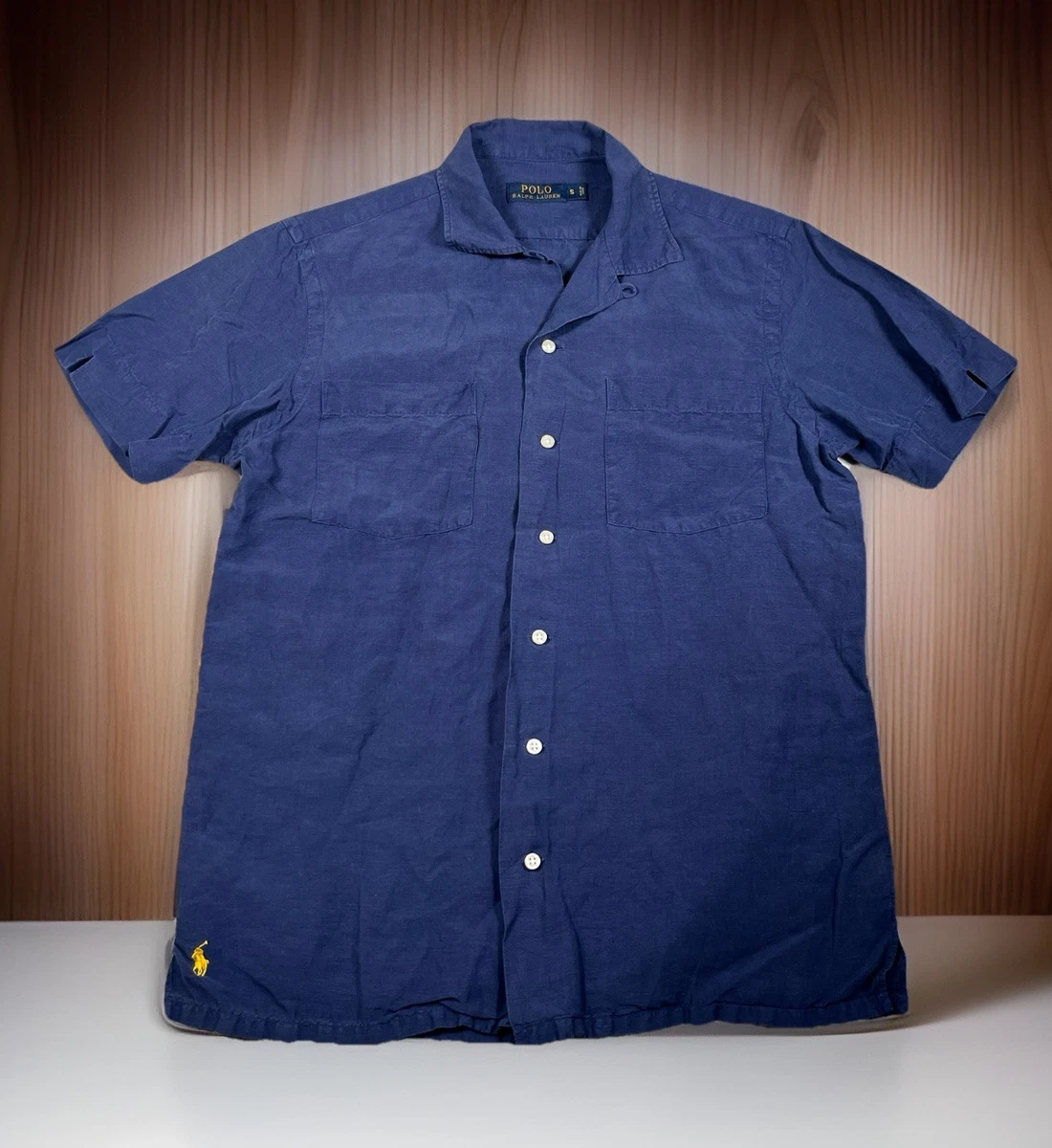 Polo Ralph Lauren Silk Short Sleeve Button-Up Casual Button-Down