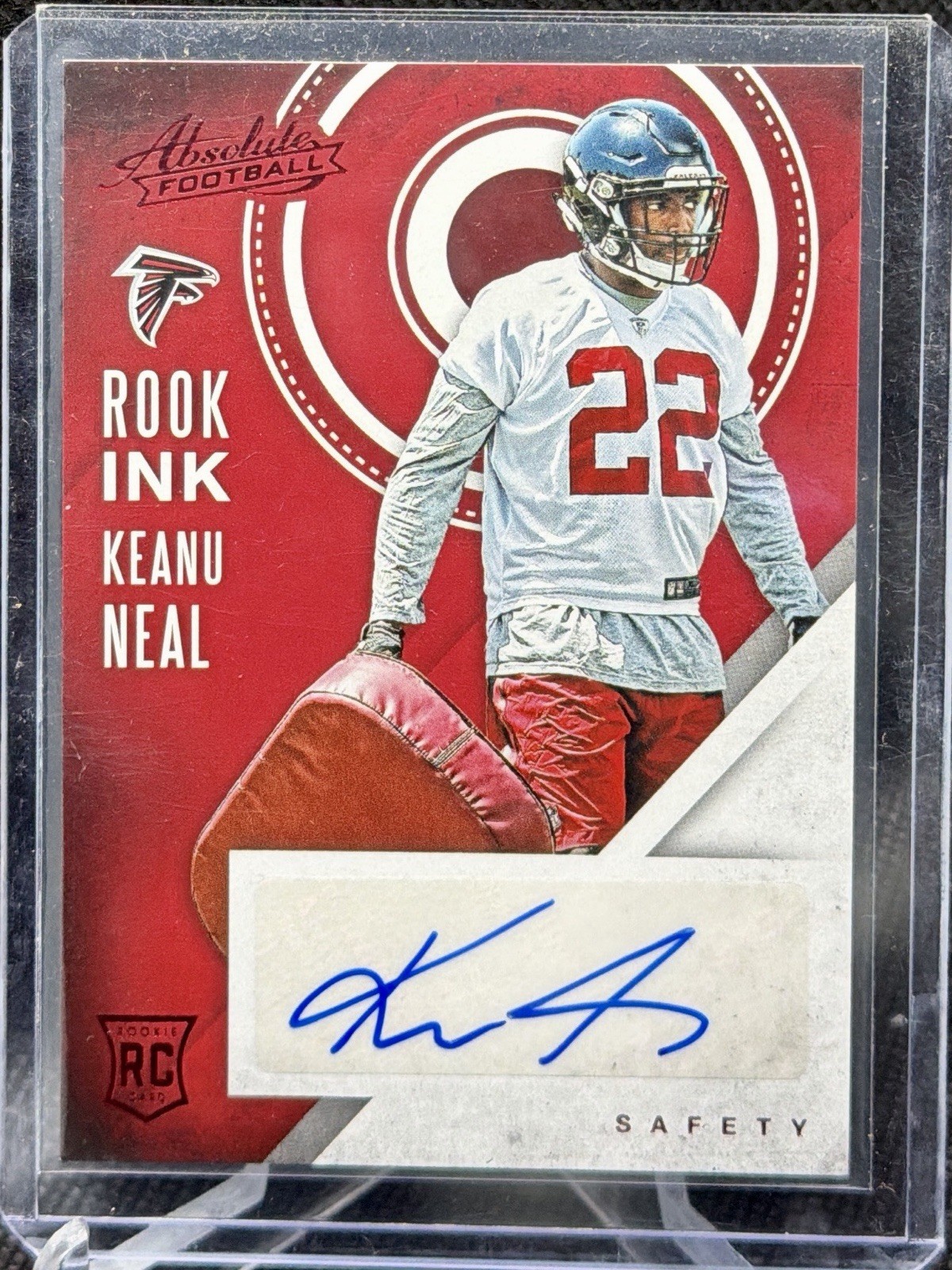 Panini 2016 Absolute ROOK Ink Keanu Neal #46 Rookie Auto Falcons Red Color Match