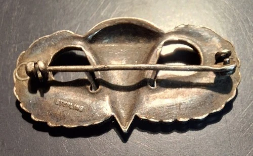 WW2 US Army Paratrooper Sterling Silver Wings Pin Military Original