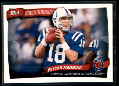 2010 Topps Peak Performance Peyton Manning Indianapolis Colts #PP6
