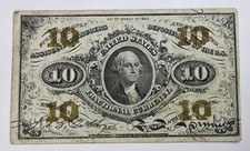 1863 10C Ten Cent Fractional Currency in Nice Condition