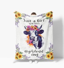 Highland Cow Blanket Just A Girl Who Loves 40 X50 inch,